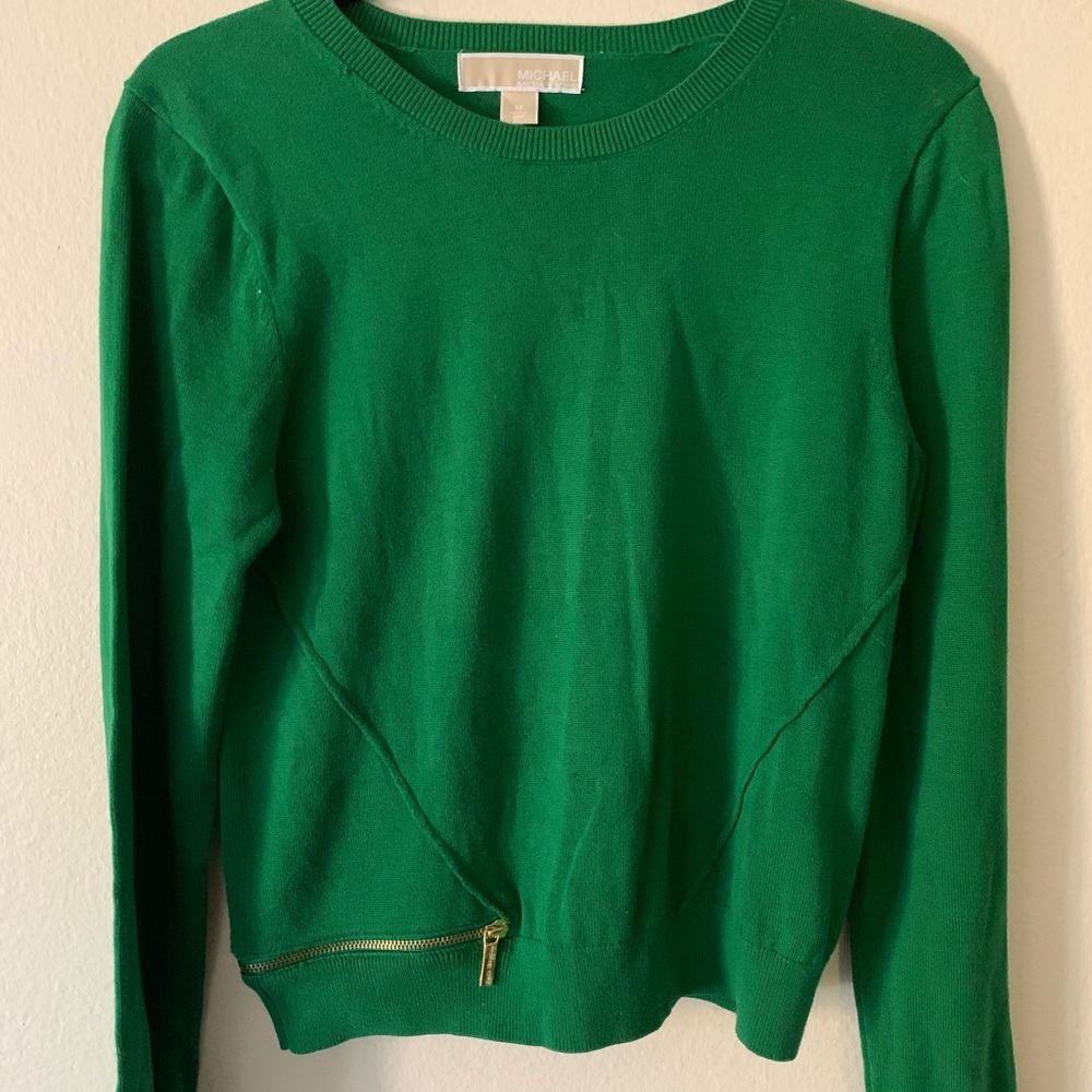 Green knit sweater